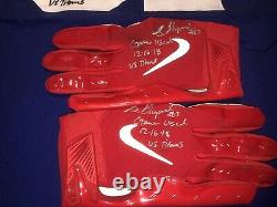 Sterling Shepard Giants Game Used Worn Jersey + Gloves Set Player Signed Coa