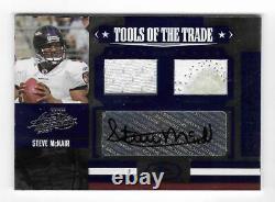 Steve McNair 2007 ABSOLUTE GAME USED JERSEY & SHOE AUTOGRAPH CARD /5 SIGNED AUTO