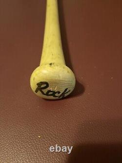 TIM RAINES Game Used Signed cracked Bat