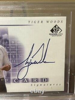 Tiger Woods 2002 SP Game Used on card auto BGS 9.5 9