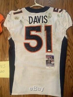 Todd Davis Signed Game Used Worn Denver Broncos Jersey