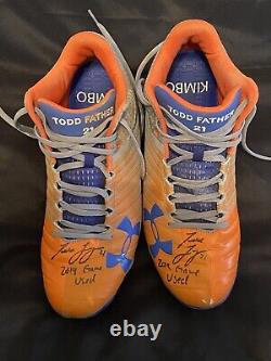 Todd Frazier Autographed 2019 NEW YORK METS Game Used Cleats With Inscription