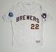 Tony Gywnn Jr Milwaukee Brewers Signed Game Used Worn Jersey 2007 Mlb Authentic