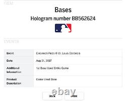 Tony LaRussa St. Louis Cardinals Signed Game-Used First Base Win #1042 JSA COA