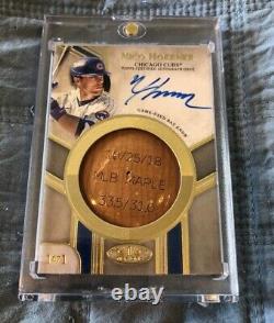Topps Tier One 2021 Nico Hoerner Game Used Bat Knob Auto 1/1 Chicago Cubs BKA-NH