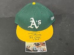 Tyler Soderstrom Oakland A's Auto Signed 2023 Game Used Hat Beckett