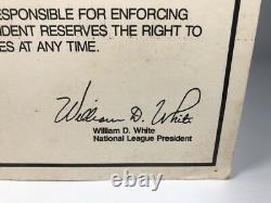 Vintage MLB NL Game Used 1989 Locker Room Dressing Room Policy Notice Sign