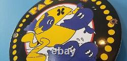 Vintage Pac Man Porcelain Midway Mfg Arcrade Video Game Service Station Bar Sign
