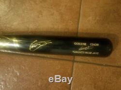 Vladimir Guerrero Jr Autographed Game Used Bat. Cracked Bat With Autograph Etched