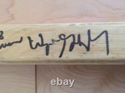 Wayne Gretzky + 19 OILERS signed a Game Used Dave Semenko Hockey Stick 1984/85