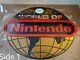 World Of Nintendo Globe Sign Video Game Store Display Nes Authentic Rare