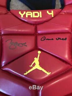 Yadier Molina Game Used Chest Protector with Knee pads Jumpman Signed JSA