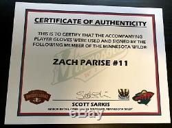 Zach Parise Autographed Minnesota Wild Game Used CCM Pro Gloves