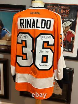 Zak Rinaldo Signed Game Used Jersey Flyers 2011-2012