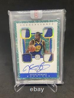 17-18 Panini Cornerstones Kevin Durant Warriors Auto Patch #9/10 Game Jersey