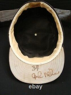 1970s John Milner Jeu Utilisé Et Signé Pittsburgh Pirates Pillbox Cap