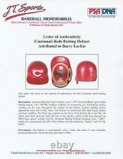 1985-1986 Barry Larkin Jeu Utilisé Et Signé Cincinnati Reds Casque De Battement