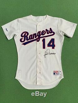 1990 Rangers Julio Franco Texas Game-occasion Et Autographié Accueil Jersey