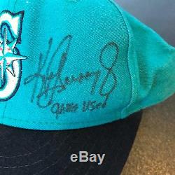 1994 Ken Griffey Jr. Inscrit Signé Jeu Utilisé Seattle Mariners Chapeau Psa Dna Bas