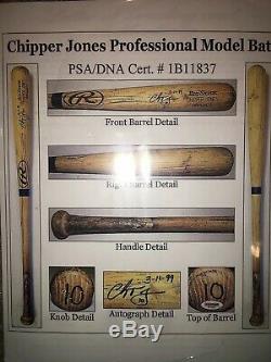 1998 Chipper Jones Jeu Signé Utilisé Bat Braves Psa 9.5 Vintagebats. Com