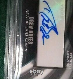 1/1 Topps Drew Brees Saints Jeu Worn/used NFL Shield Logo Patch Autographe Autographe