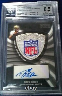 1/1 Topps Drew Brees Saints Jeu Worn/used NFL Shield Logo Patch Autographe Autographe