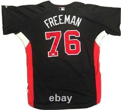 1er Rookie Freddie Freeman Jeu Utilisé Jersey Atlanta Braves Coa Psa Signé Mvp