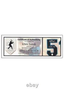 2001 Ichiro Suzuki Signé Jeu Utilisé Seattle Mariners Jersey Mears A10 & Jsa Coa