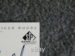 2002 Sp Jeu Utilisé Scorecard Golf Tiger Woods Autosigné Ssp Card