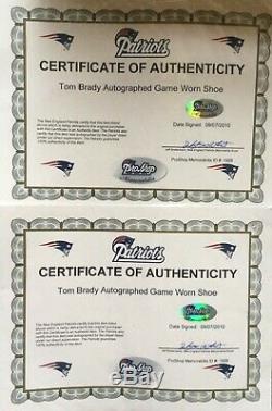 2003 Tom Brady Patriots Jeu Crampons Nike Anciens Et D'occasion Avec Patriotes Tristar Coa