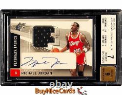 2004-05 Michael Jordan Ud Spx Flashback Fabrics Jeu Utilisé Sp Patch Auto Bgs 7