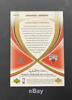 2005-06 Sp Jeu Utilisé Legendary Michael Jordan Autographed Fabrics Jsy Auto 50/50