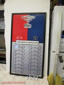 2008 Coors Light Beer NFL Matchup Sign Game Day Match Up