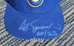 2008 Milwaukee Brewers Ted Simmons' Signed Game Used Worn #9 Cap Hat Hof 2020