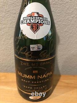 2012 San Francisco Giants World Series Champs Jeu De Champagne D'occasion Bouteille Signée