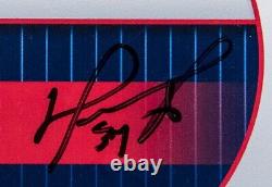 2013 Étiquette de casier David Ortiz utilisée lors du match signée des Boston Red Sox ALCS (Ortiz LOA)