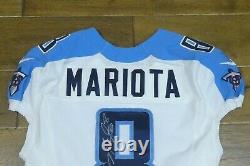 2014 Marcus Mariota Signé Jeu Utilisé Rookie Year Football Jersey Very Light Use