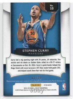 2014 Panini Nba Sélectionner Gold Prizm #18 Stephen Curry Game Used Patch Auto /10
