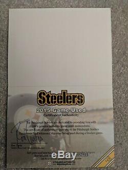 2015 Bud Dupree Utilisé Usé Recrue Pittsburgh Steelers Rookie Autographié