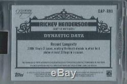 2019 Dynasty Rickey Henderson Topps Jeu Utilisé Logo Patch Auto Argent 1/5 Mariner