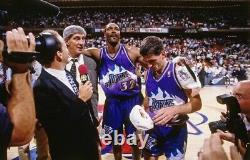 96-97 Utah Jazz Karl Malone Jeu Utilisé Usé Délivré Nba Basketball Jersey Signé