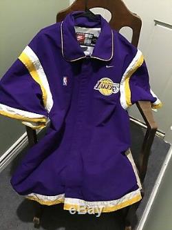 97-98 Veste De Réchauffement Autographiée Nba La Lakers Say Game Used Kobe Bryant