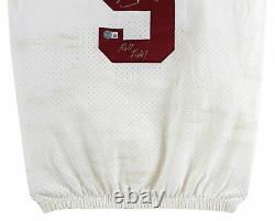 Alabama Bryce Young Roll Tide Signé 2020 Jeu Utilisé Blanc Nike #9 Jersey Bas