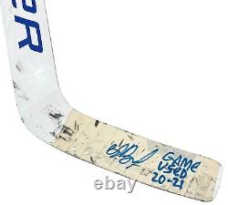 Andrei Vasilevskiy a signé un bâton UTILISÉ LORS D'UN MATCH avec une inscription de la LNH Tampa Bay Lightning LOA