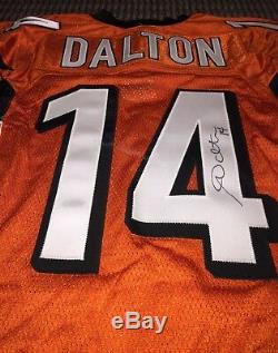 Andy Dalton Cincinnati Bengals Jeu Utilisé Worn Rookie Jersey Photo Match Signé