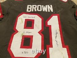 Antonio Brown Auto Game Used Tampa Bay 2 Td Jersey Signed Coa Photo Proof Match