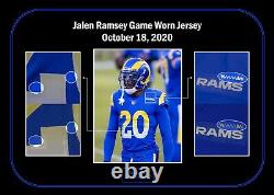 Autographié 2020 Jeu Usé Usé Jalen Ramsey Jaguars Rams Jersey 2 Jeux