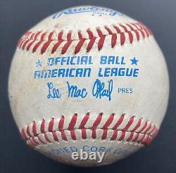 Balle de baseball autographiée utilisée dans le jeu Gaylord Perry #300 signée GU 5/6/1982