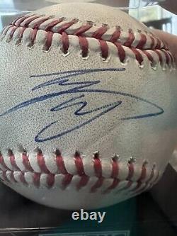 Balle de baseball utilisée lors du match signée par Shohei Ohtani le 16 mai 2021 - HR 59, Jeu MVP de l'année - PSA/DNA.