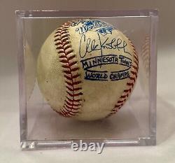 Balle de la Série mondiale 1991 utilisée lors du jeu - Minnesota Twins - Signée par Chuck Knoblauch